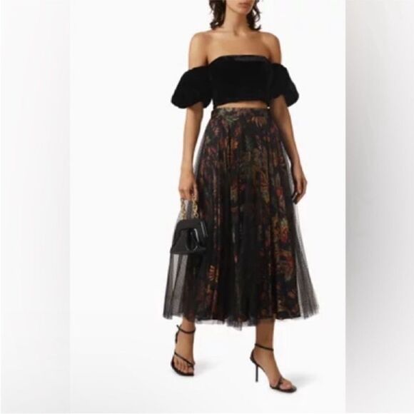 Cara Cara Wethersfield Crop Top in Velvet Puff Sleeves size 2 - Picture 9 of 9